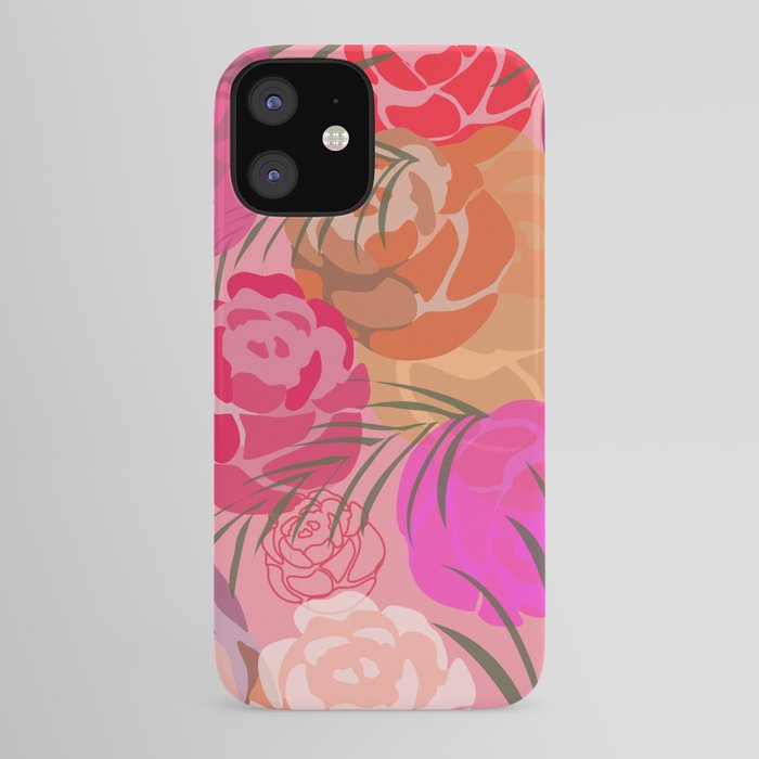Pink multilayer floral pattern iPhone Case by iryna_pakhomova | Society6