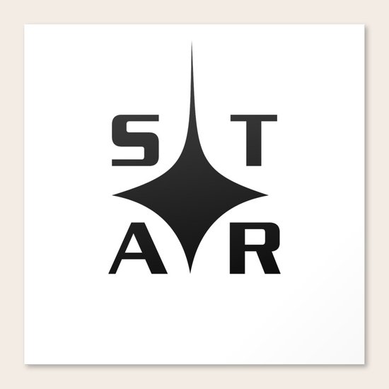 Star Black Canvas Print