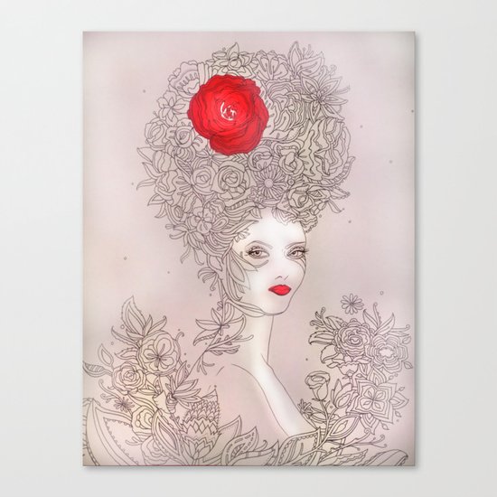 Rose in hair Canvas Print