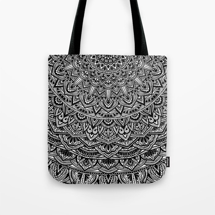 Zen Black and white Mandala Tote Bag by Maria So | Society6