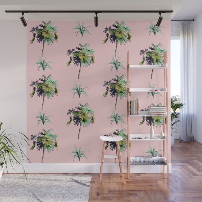 Palm Pink Wall Mural
