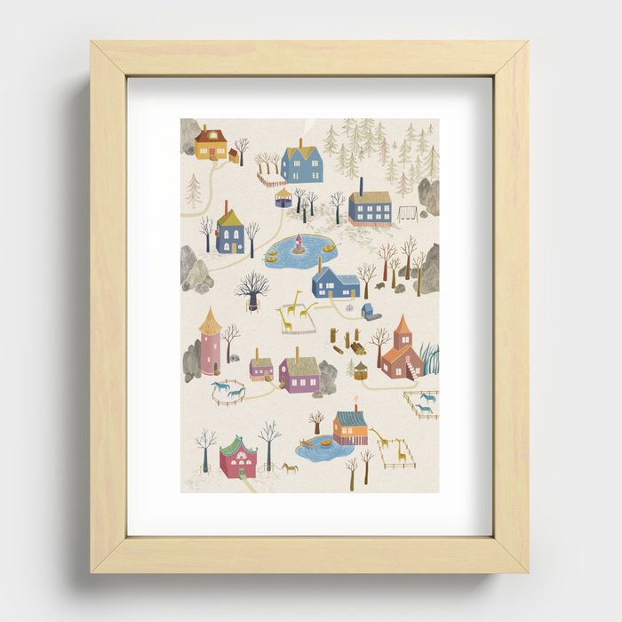 Little Village Recessed Framed Print