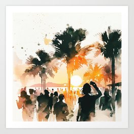 Sunset Beats of Ibiza Art Print