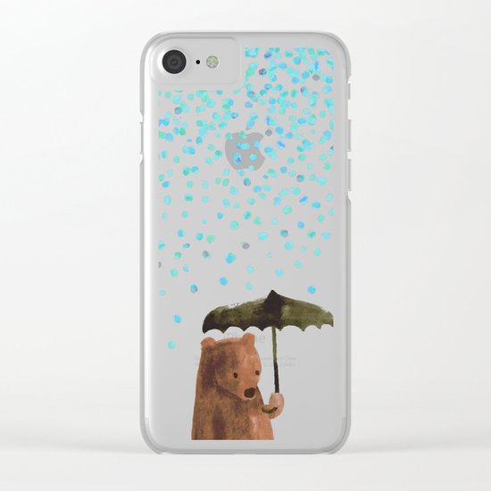 Rain rain go away Clear iPhone Case