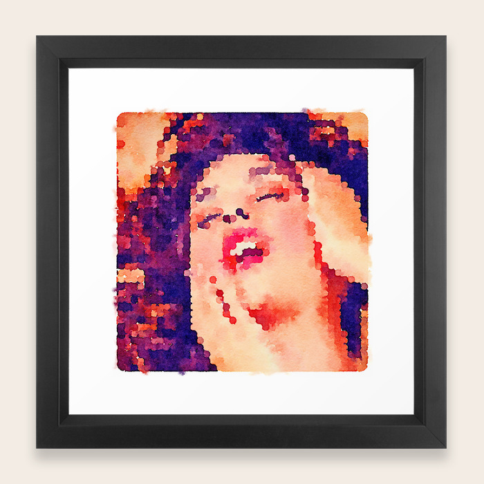 Woman S Face In Ecstasy Watercolor Painting Framed Art Print By