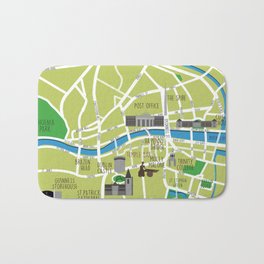 Dublin map illustrated Bath Mat