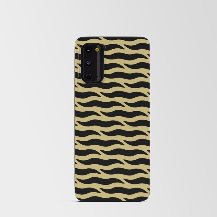 Tiger Wild Animal Print Pattern 329 Black Gold Android Card Case