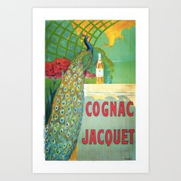 Vintage Late 19th Century Cognac Advertisement Art Print