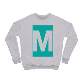 Letter M (White & Turquoise) Crewneck Sweatshirt