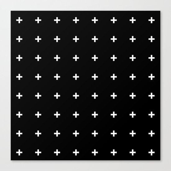 White Plus on Black /// www.pencilmeinstationery.com Canvas Print
