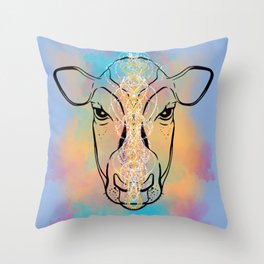 Cow Spirit Animal Throw Pillow