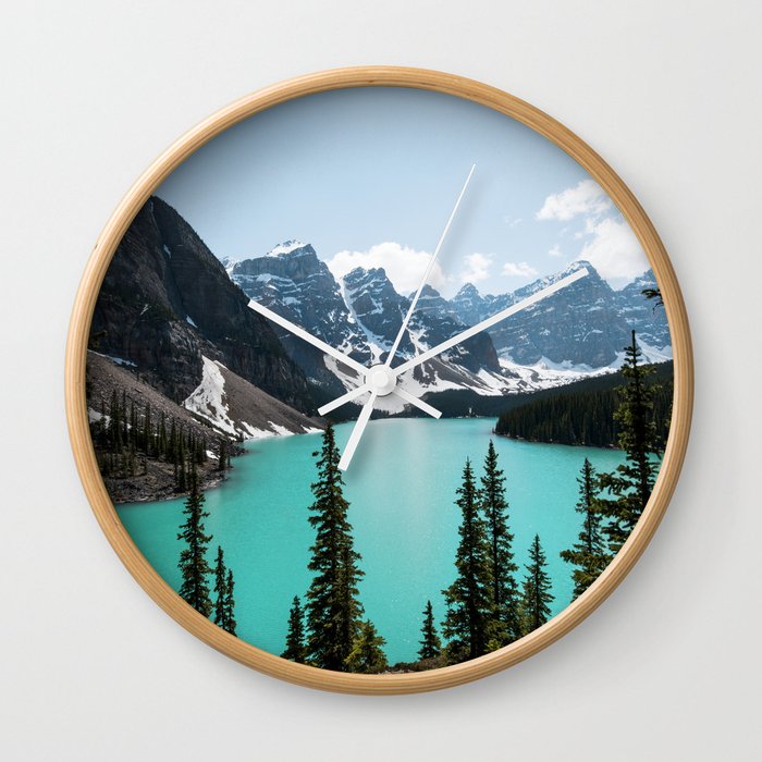 Moraine Lake Landscape Photography Wall Clock