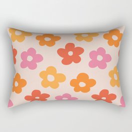 Retro 60s 70s Flowers Pattern #pattern #vintage Rectangular Pillow