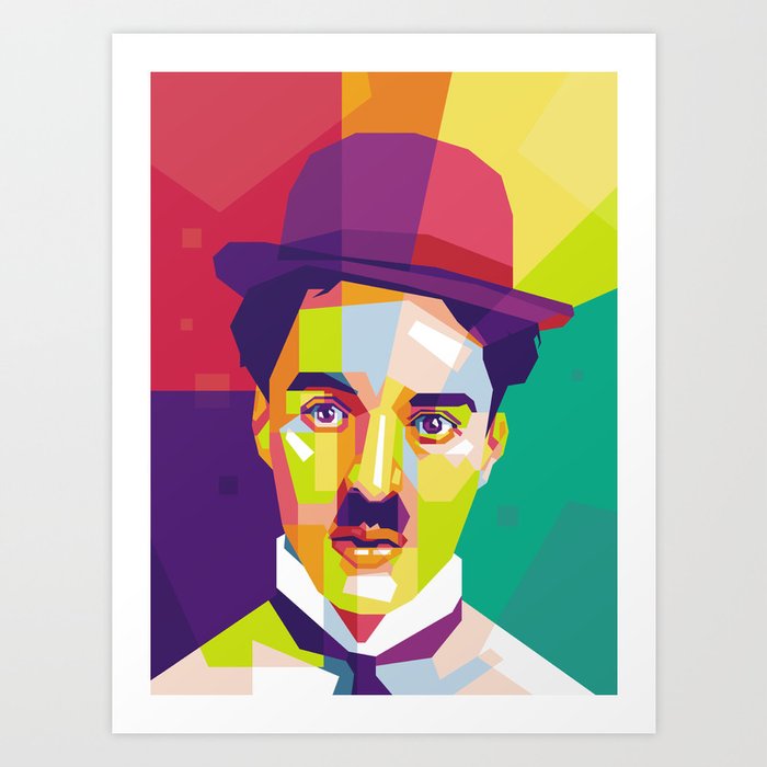 Charlie Chaplin Pop Art WPAP Art Print