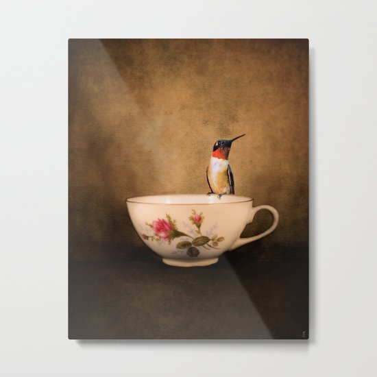 Tea Time With A Hummingbird 2 Metal Print