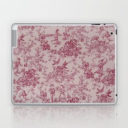 Red Toile d Jouy Laptop Skin