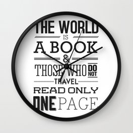 The World Is A Book Wall Clock