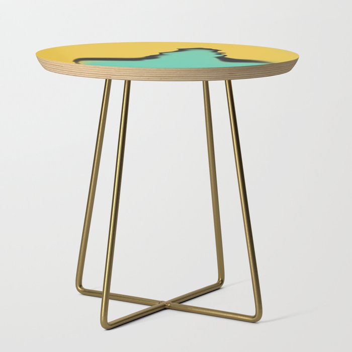 Yellow and turquoise mushroom Side Table