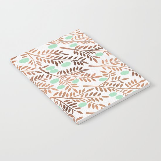 Olive Branches – Rose Gold & Mint Notebook