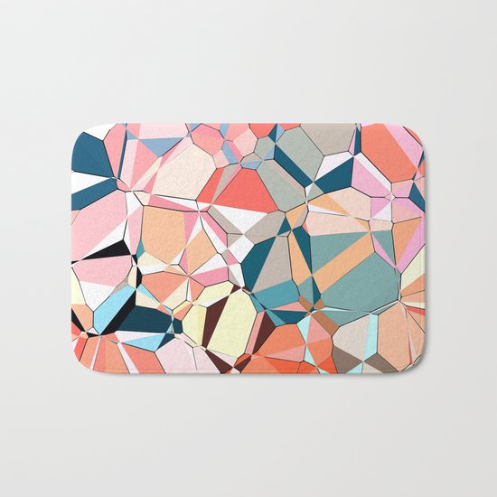 Jumble of Shapes And Colors Bath Mat