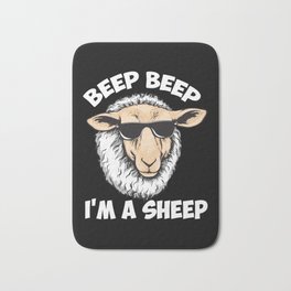 Beep Beep I'm A Sheep Bath Mat | Herd, Mutton, Honk, Horn, Beep, Rural, Farmer, Llama, Husbandry, Goat 
