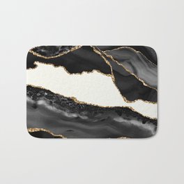 In the Mood Black and Gold Agate Bath Mat