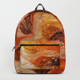Gold and Brown Modern Acrylic Abstract Art Backpack
