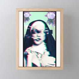 The Smoking Nun Framed Mini Art Print