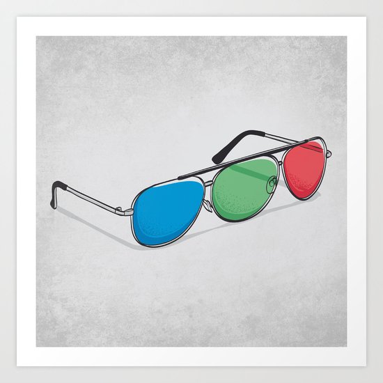3D Glasses Art Print