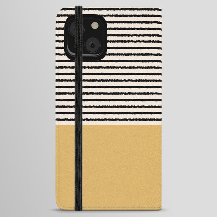 Texture - Black Stripes Gold iPhone Wallet Case