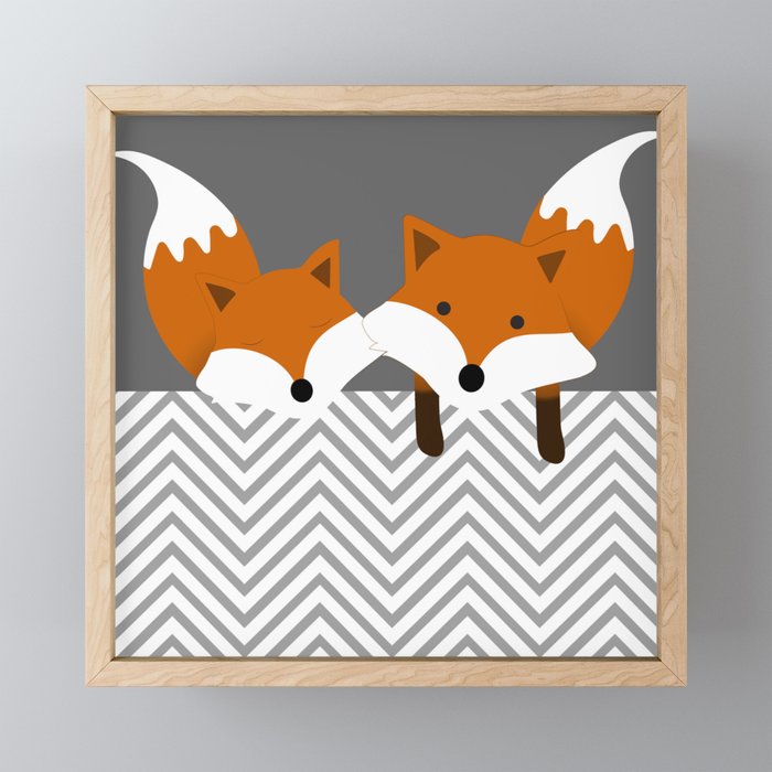 Foxes Framed Mini Art Print