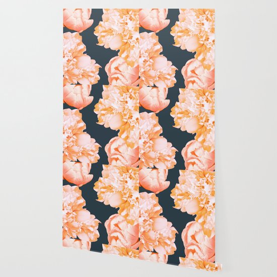 Peach Colored Flowers Dark Background Decor Society6 Buyart