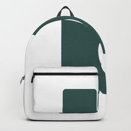 b (Dark Green & White Letter) Backpack