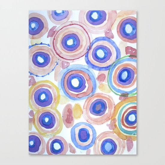 Picturesque Pastel Circles Pattern Canvas Print