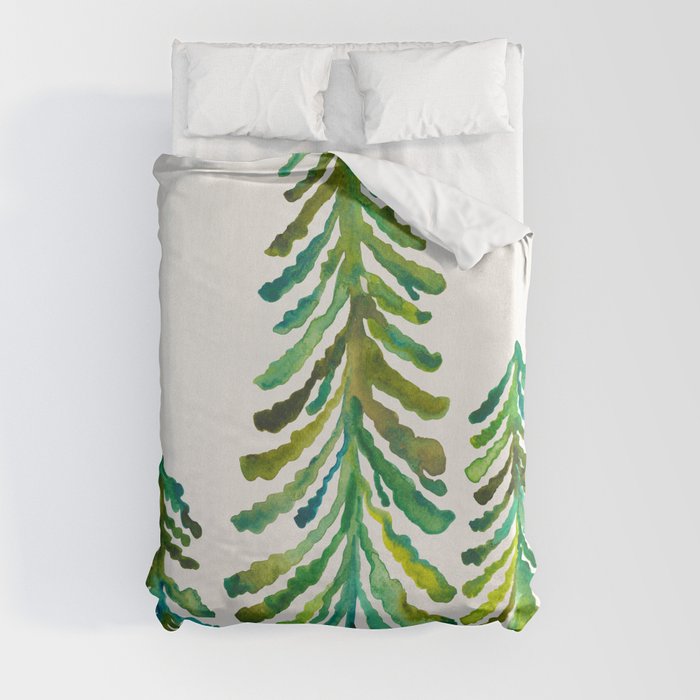 Pine Trees – Green Palette Duvet Cover