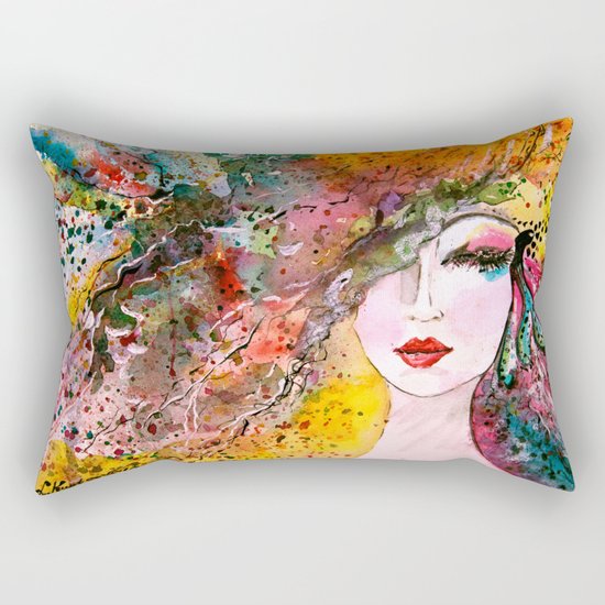 beauty woman Rectangular Pillow