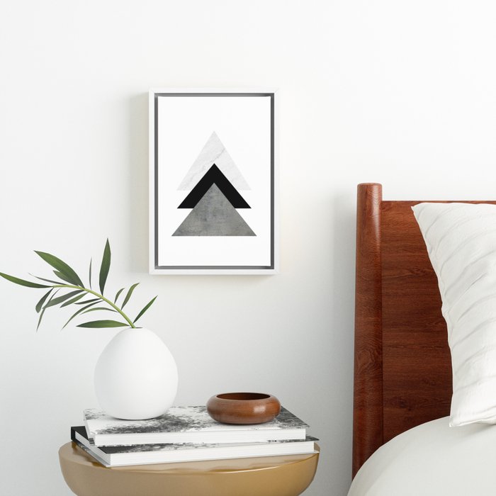 Arrows Monochrome Collage Framed Canvas by ARTbyJWP | Society6