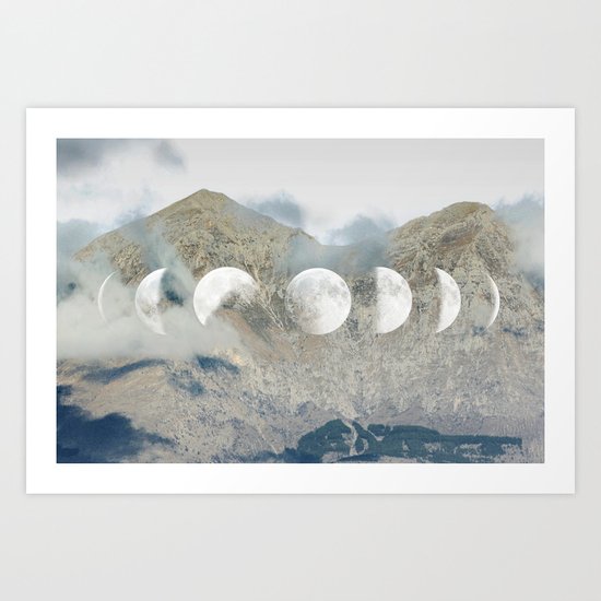 Moonrise Mountains Art Print
