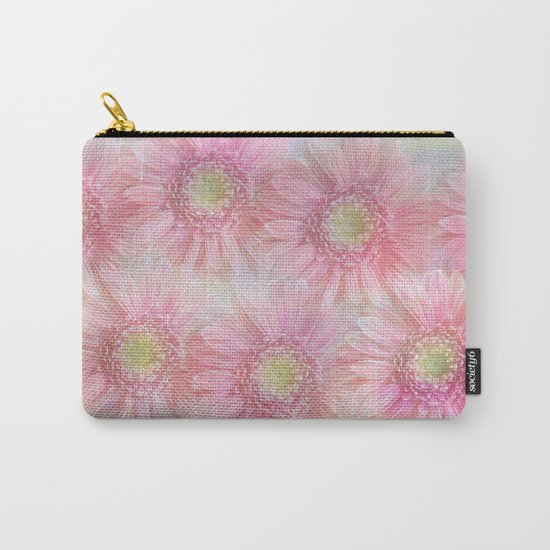Pink daisies on a pastel background. Carry-All Pouch