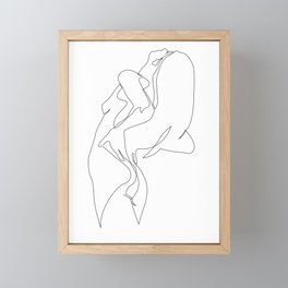 One line nude - e 5 Framed Mini Art Print