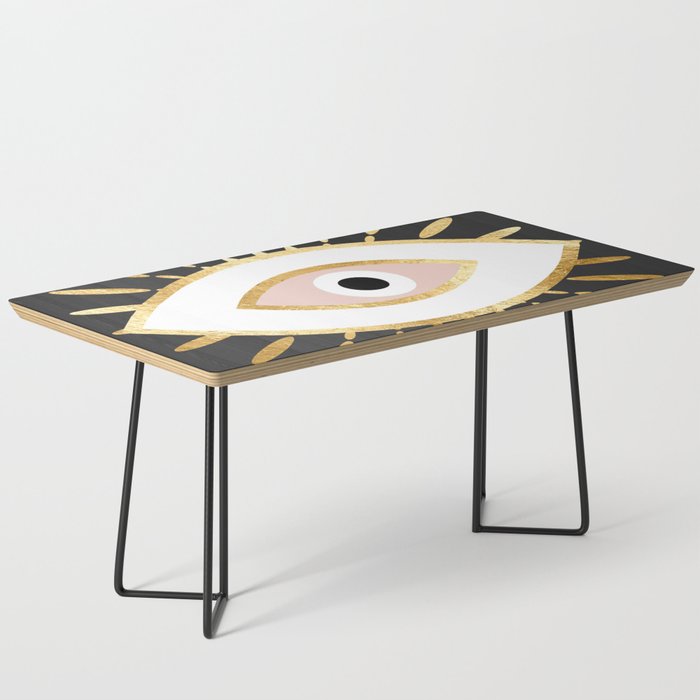 gold foil evil eye in blush Coffee Table