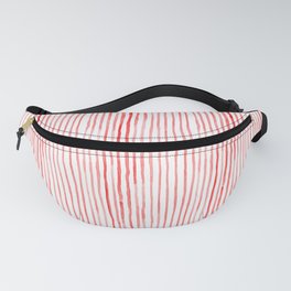 Holiday Red Watercolor Stripes Fanny Pack