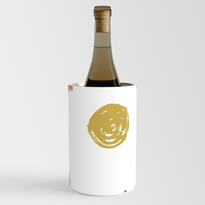 Happy Arches and Circles Retro Rainbow Pattern Abstract Wine Chiller