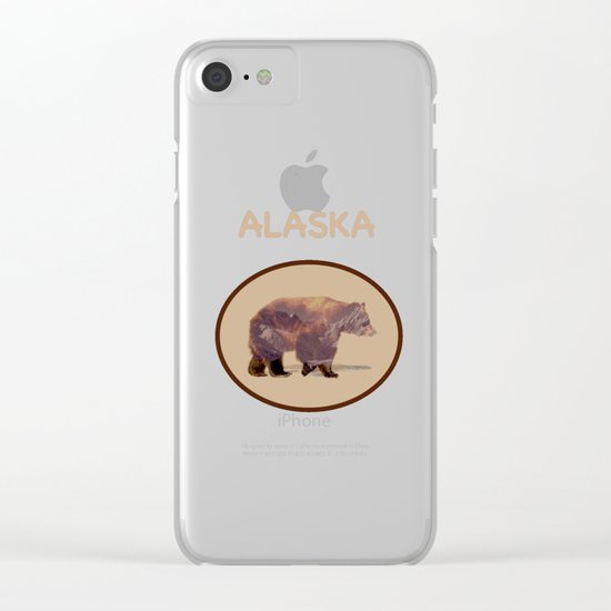 Glacier Grizzly Clear iPhone Case