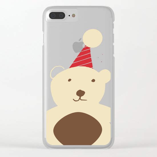Christmas polar bear pink Clear iPhone Case