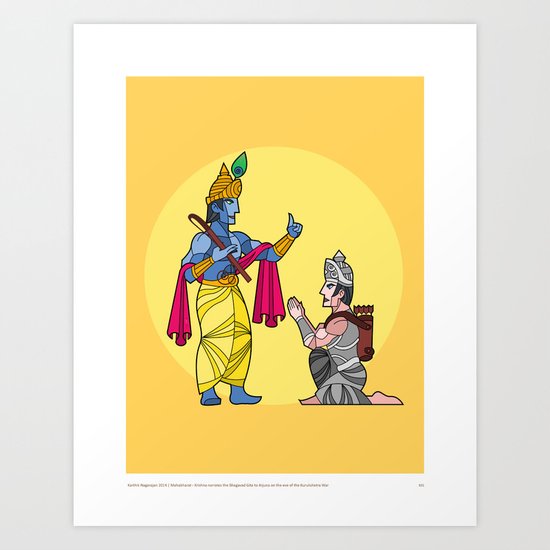 Krishna & Arjuna Art Print by Karthik | Society6