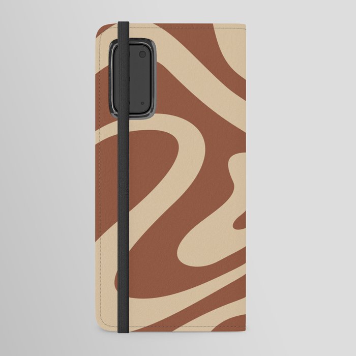 Modern Abstract Pattern 7 in Terracotta Beige (Liquid Swirl Design) Android Wallet Case