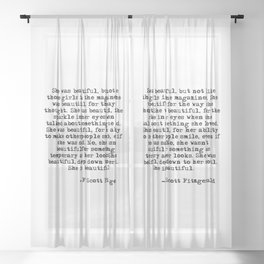 She was beautiful - Fitzgerald quote Sheer Curtain