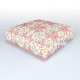Gold and pink retro pattern Outdoor Floor Cushion