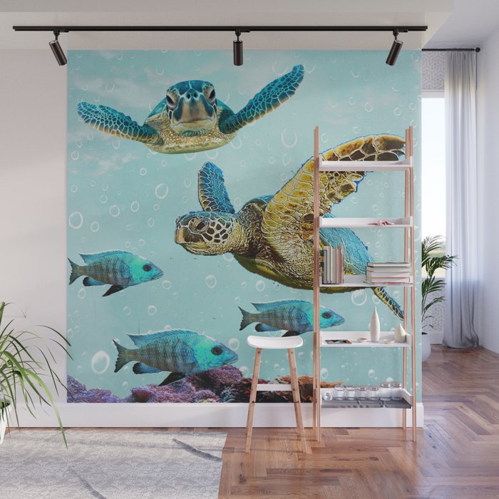 Sea Turtles Wall Mural By Judyskowron